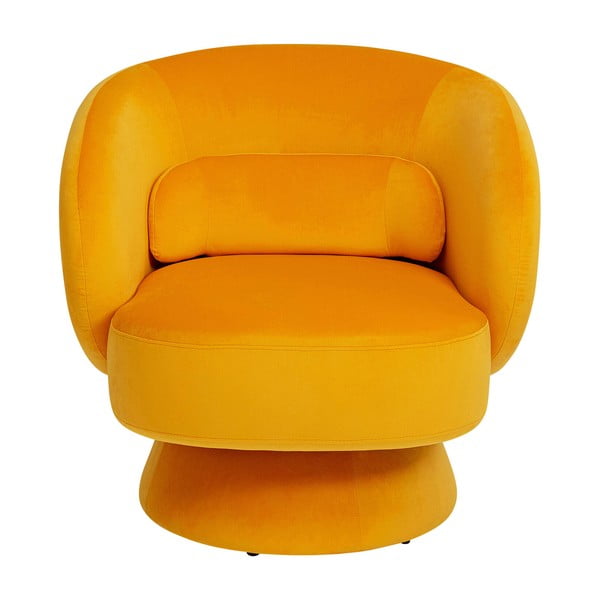 Žuta  baršunasta fotelja Orion – Kare Design