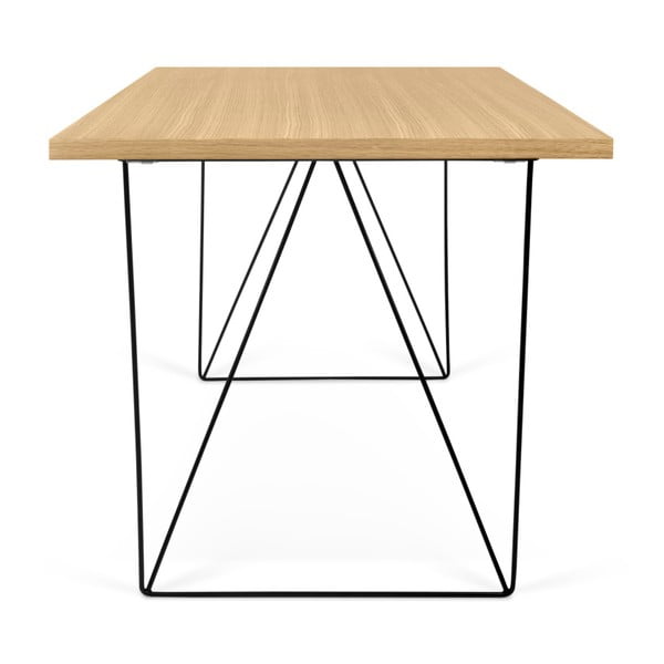 Radni stol u hrastovom dekoru s crnim nogama TemaHome Flow, 140 x 75 cm-image-3