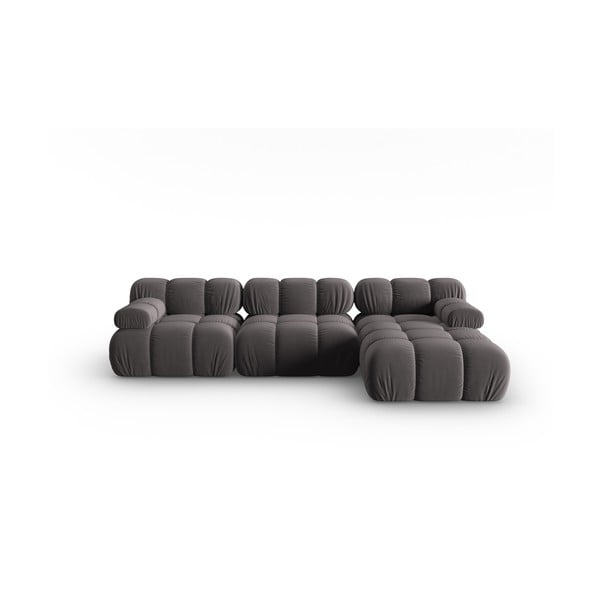 Tamno siva baršunasta sofa 285 cm Bellis – Micadoni Home