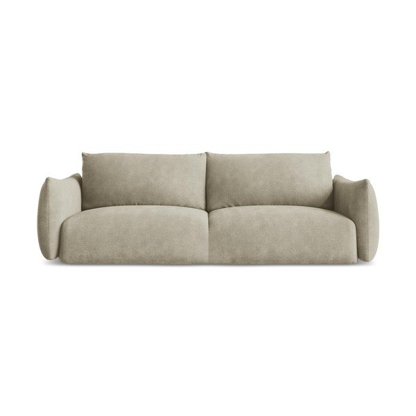 Bež sklopiva sofa od šenila 230 cm Leila – Makamii