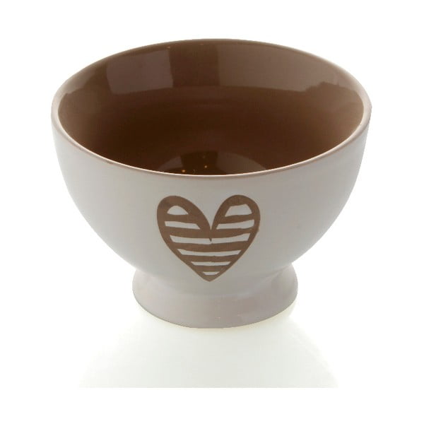 Siva zemljana zdjela Brandani Heartbeat, ⌀ 14 cm