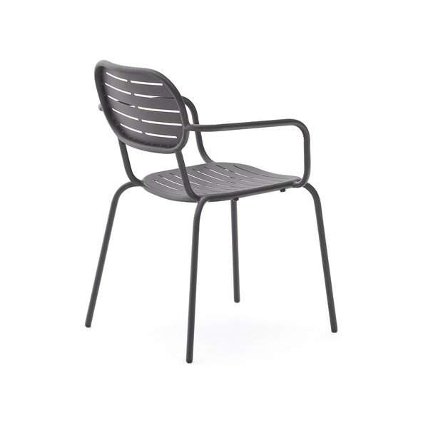 Tamno siva metalna vrtna stolica Brai – Kave Home-image-4
