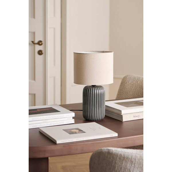 Siva/bež tekstilna stolna lampa (visina 36 cm) Mizu – Ellos Home-image-2