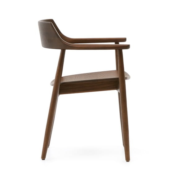 Smeđa blagovaonska stolica od punog hrasta Fondes – Kave Home-image-4