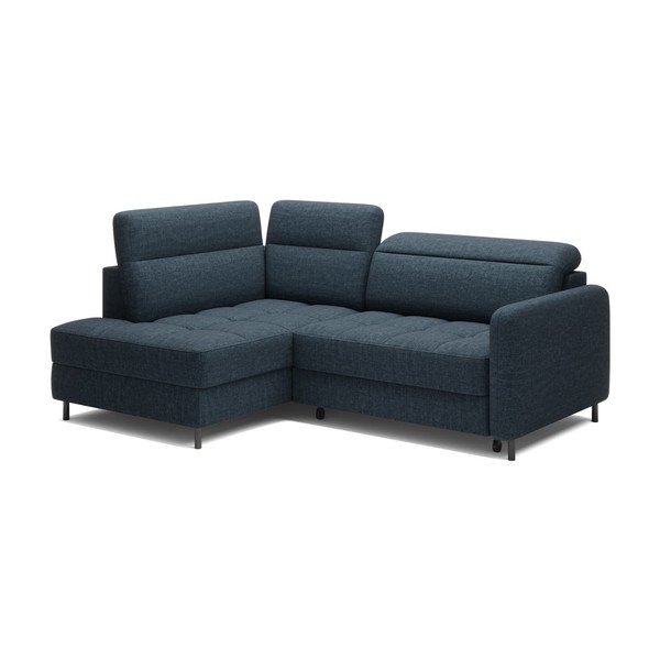 Plava baršunasti sklopiva/s prostorom za odlaganje kutna garnitura (s lijevim kutom/u obliku slova L) Barea – ELTAP-image-2