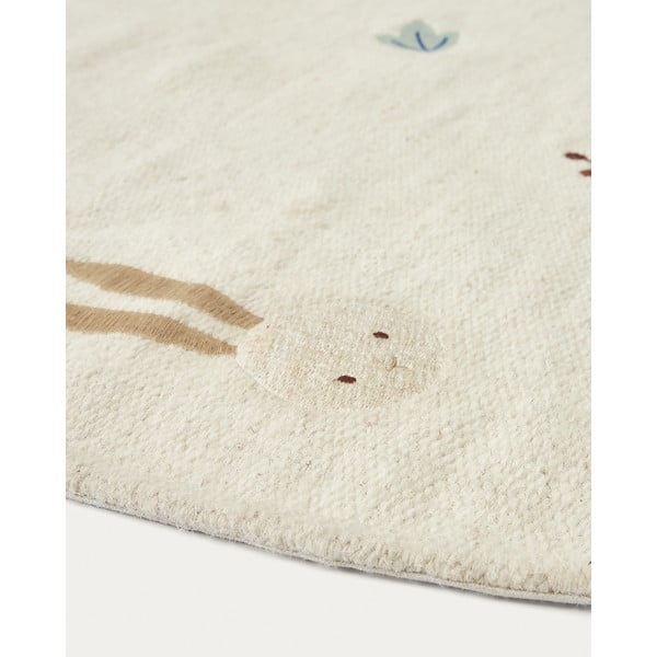 Krem vunen dječji tepih ø 120 cm Yanil – Kave Home-image-3