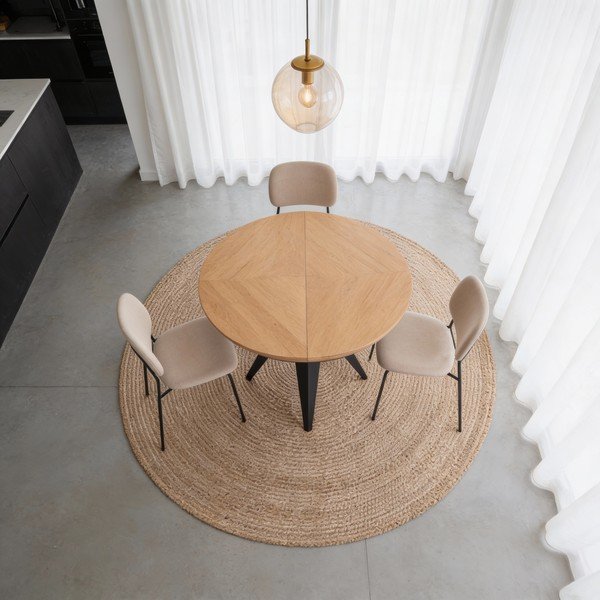 Okrugao proširiv blagovaonski stol s dodatnom pločom s pločom stola u dekoru hrasta ø 120 cm Magnus – Windsor & Co Sofas-image-3