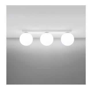 Bijela stropna svjetiljka sa staklenim sjenilom ø 12 cm Umerta – Nice Lamps
