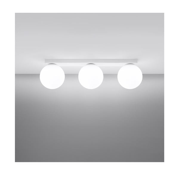 Bijela stropna svjetiljka sa staklenim sjenilom ø 12 cm Umerta – Sollux-image-2