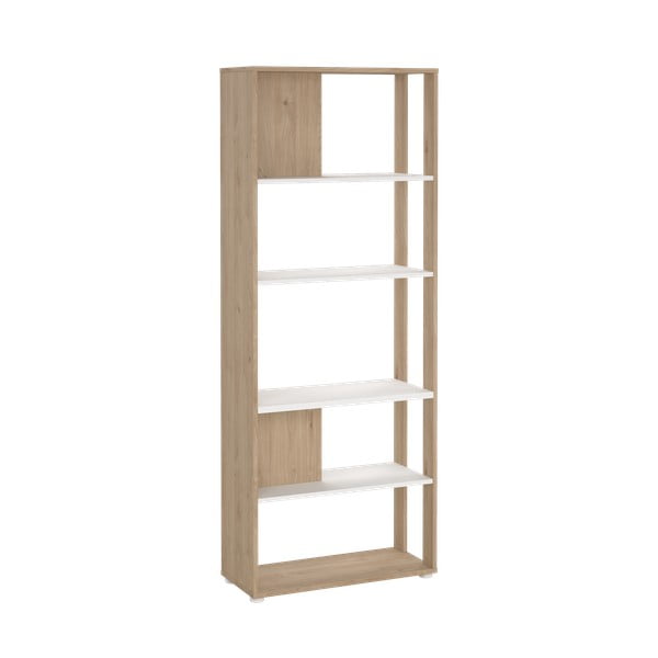 Bijela/u prirodnoj boji biblioteka u dekoru hrasta 80x205 cm Sign – Tvilum-image-3