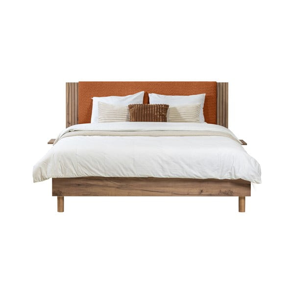 Narančasti bračni krevet s podnicom 160x200 cm Lior – Bobochic Paris-image-2