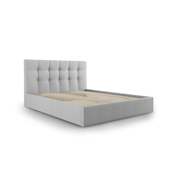 Svijetlo sivi bračni krevet Mazzini Kreveti Nerin, 140 x 200 cm