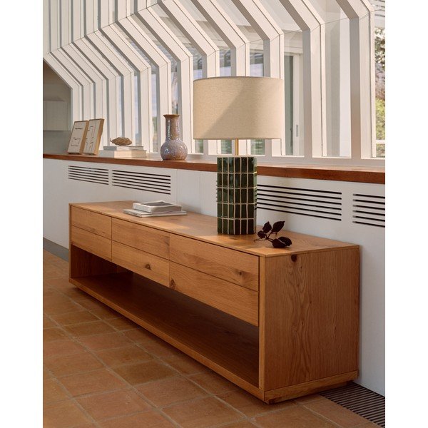 Zelena/krem stolna lampa s tekstilnim sjenilom (visina 61,5 cm) Rue – Kave Home-image-2