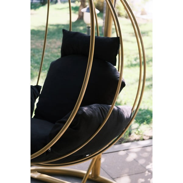 Crna/u zlatnoj boji viseća vrtna fotelja Damla – Floriane Garden-image-3