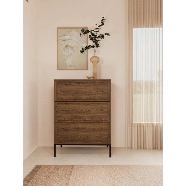 Komoda u dekoru hrasta u tamnoj prirodnoj boji 80x110x40 cm Palmdale – Actona-image-1