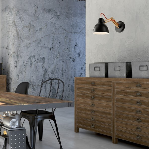 Crna/smeđa zidna lampa ø 15 cm Marcello – LAMKUR-image-2