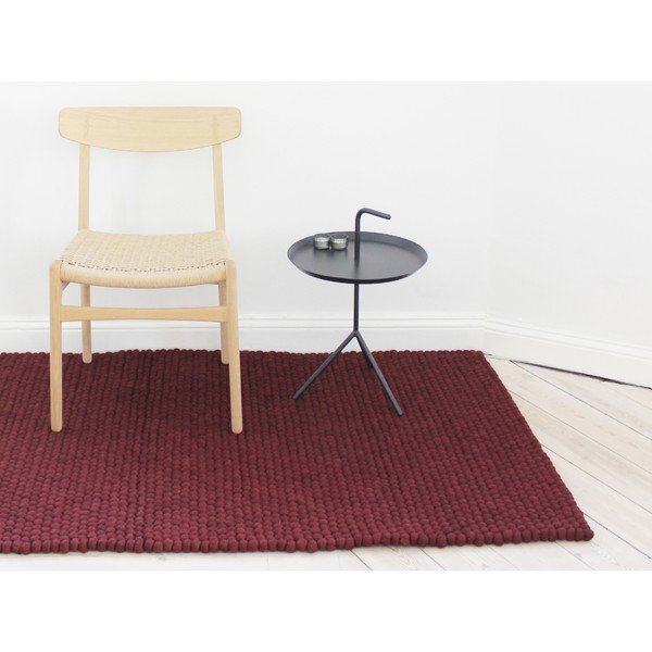 Tepih od vunenih pompona u boji trule višnje Wooldot Ball Rugs, 120 x 180 cm-image-1