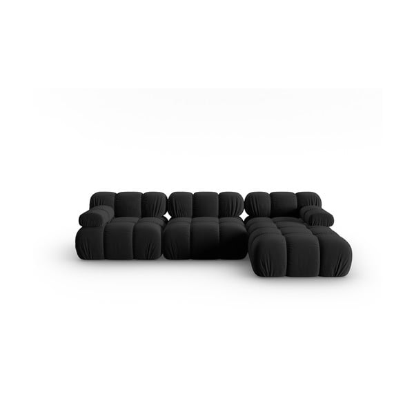Crna baršunasta sofa 285 cm Bellis – Micadoni Home