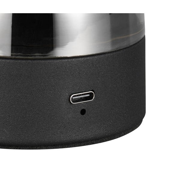 Siva LED stolna lampa sa staklenim sjenilom (visina 18 cm) Dooley – Trio-image-3