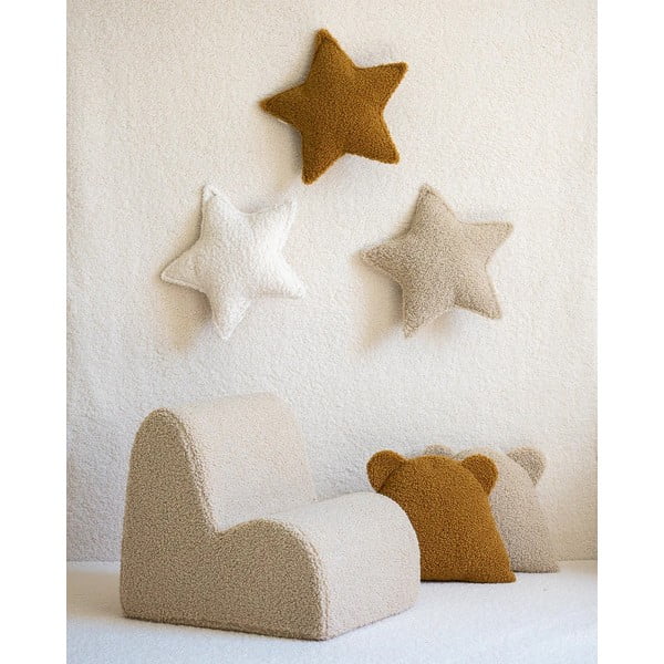 Smeđi dječji jastuk za sjedenje od bouclé tkanine Bear – Wigiwama-image-4