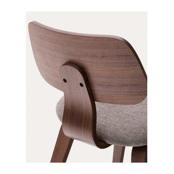 Bež/tamno smeđa blagovaonska stolica u dekoru oraha Gena – Kave Home-image-4