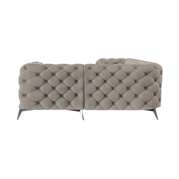 Sivo-bež baršunasti kutna garnitura (s desnim kutom/u obliku slova L) Chelsea – Ropez-image-3