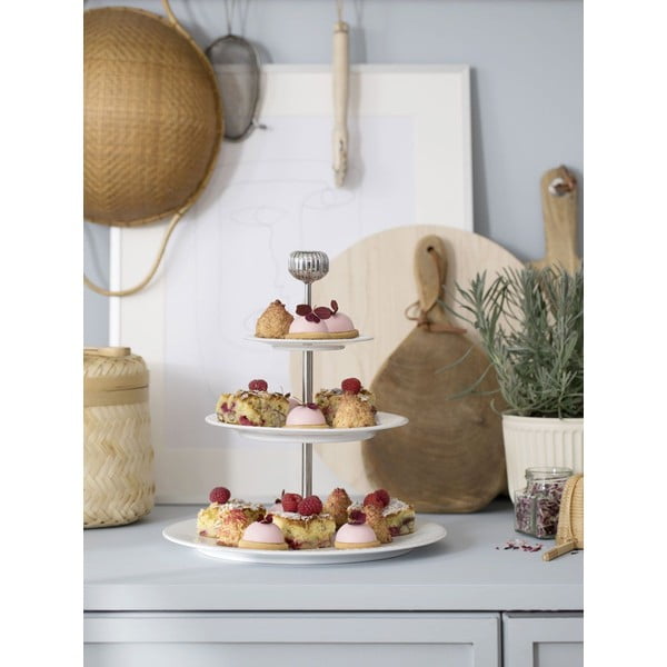 Bijeli porculanski etažer s tri nivoa Kähler Design Hammershoi Etagere, ⌀ 28 cm-image-1