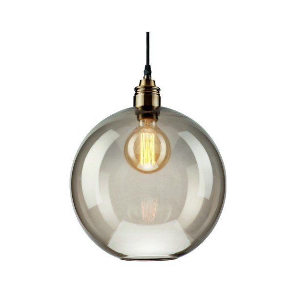 Crna/siva viseća svjetiljka sa staklenim sjenilom ø 30 cm Silvia – LAMKUR-image-1