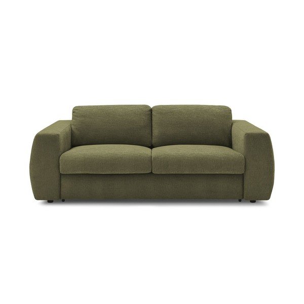 Zelena sofa za spavanje/sklopiva od šenila 220 cm Hugo – Bobochic Paris