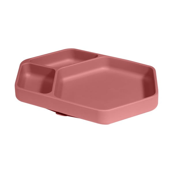 Crveni silikonski dječji tanjur 16x25 cm – Kindsgut-image-2