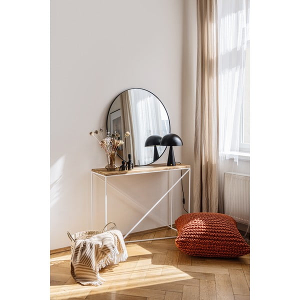 Crno zidno ogledalo Bonami Essentials Layla, ø 80 cm-image-2