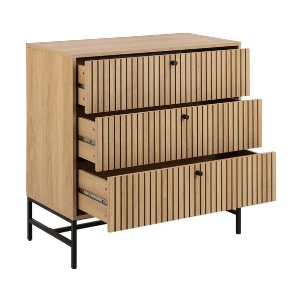 Komoda u dekoru hrasta u prirodnoj boji 81x80x40 cm Albany  – Actona-image-2