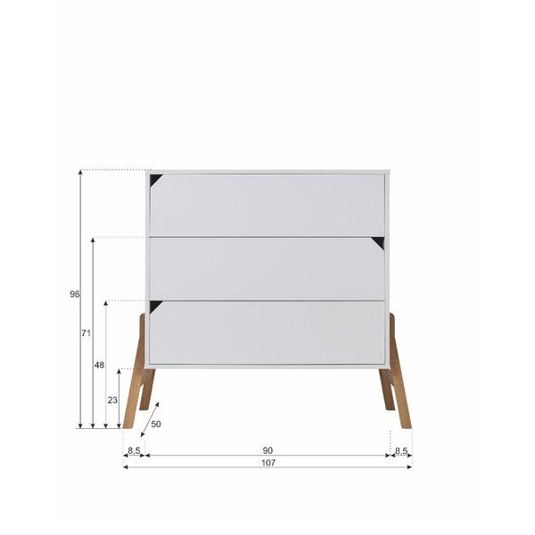 Bijela komoda s 3 ladice BELLAMY Lotta-image-3