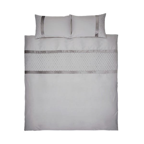 Siva posteljina za bračni krevet/za produženi krevet od mikrosatena 230x220 cm Sequin Cluster – Catherine Lansfield