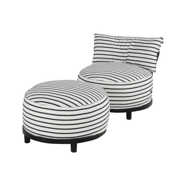 Bijela/plava podstavljena vrtna fotelja Emma – Hartman-image-2