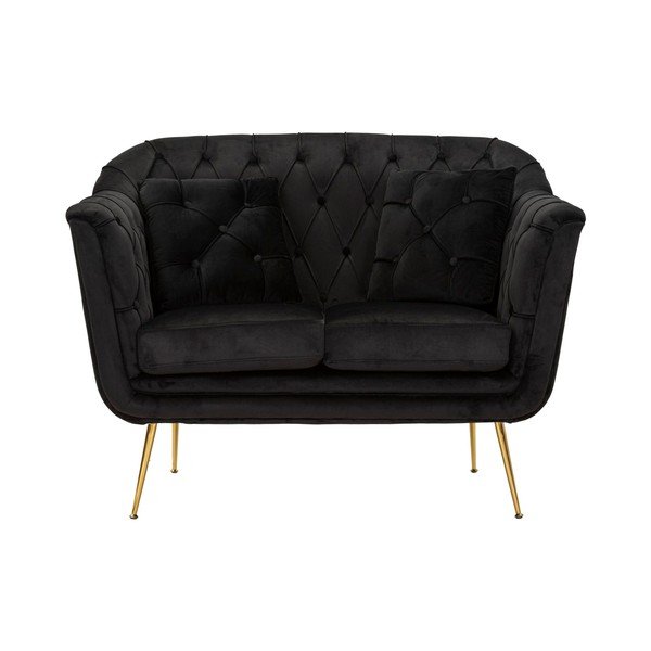 Crna baršunasti sofa 130 cm Budapest – Mauro Ferretti