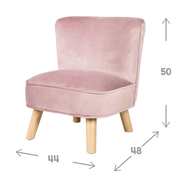 Svijetlo ružičasta baršunasti dječja fotelja Lil Sofa – Roba-image-3