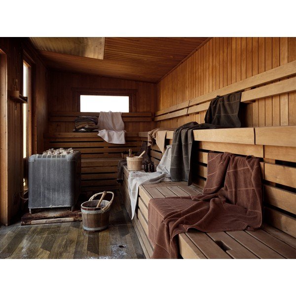 Svjetlo smeđi pamučan ručnik od frotira 70x140 cm Sauna – Zone-image-1