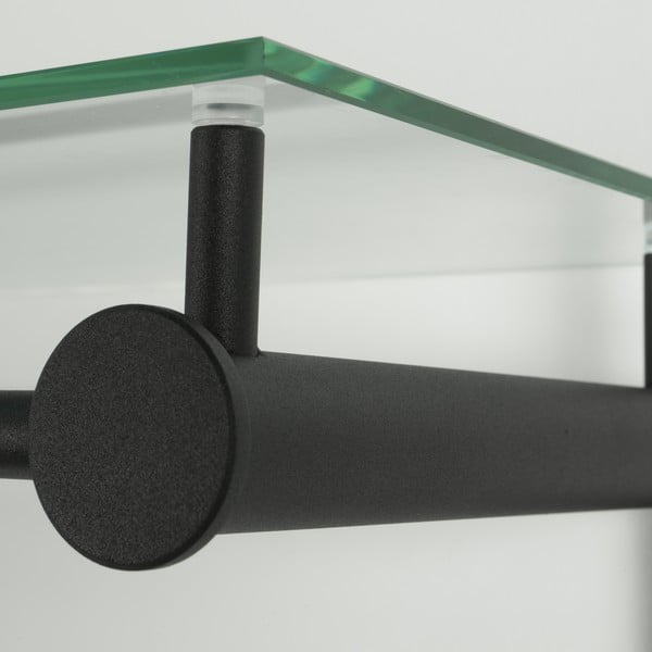 Crna metalna zidna vješalica s policom Suza – Spinder Design-image-3