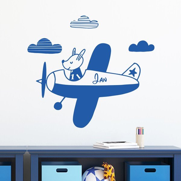 Zidna naljepnica s imenom Ambiance Puppy On The Plane-image-1