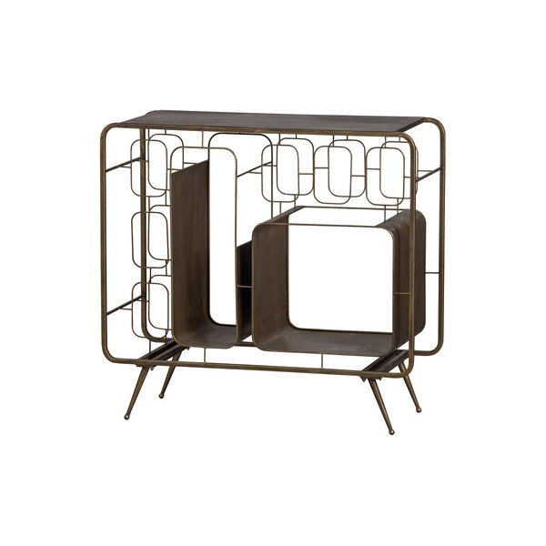 Metalna vitrina za vino u zlatnoj boji broj boca 6 kom, 87x80,5x33 cm Capo – WOOOD-image-2