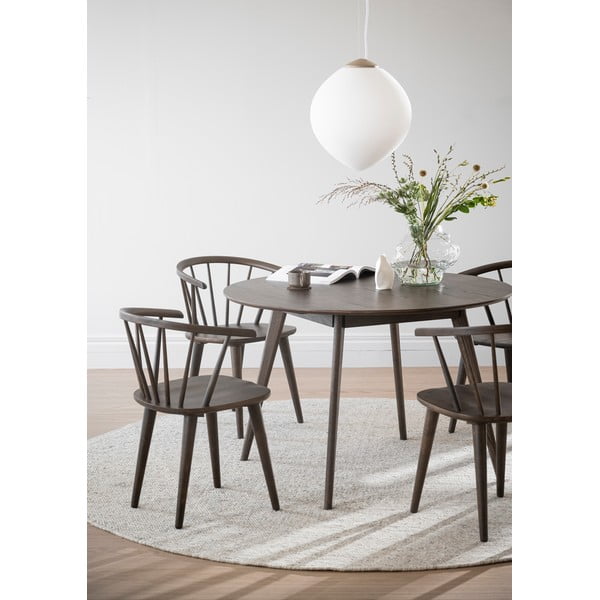 Tamno smeđi okrugao blagovaonski stol u dekoru hrasta ø 115 cm Yumi – Rowico-image-4