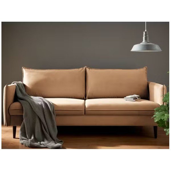 Smeđa baršunasta sofa 203 cm Juli – Ropez-image-1