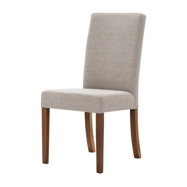 Sivo-smeđa stolica s tamnosmeđim nogama od bukve Ted Lapidus Maison Tonka