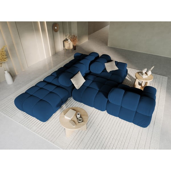 Plava baršunasta sofa 282 cm Bellis – Micadoni Home-image-1