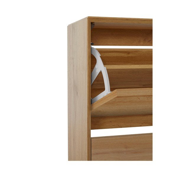 Preklopni ormarić za cipele u dekoru hrasta u prirodnoj boji Ezra – Støraa-image-4