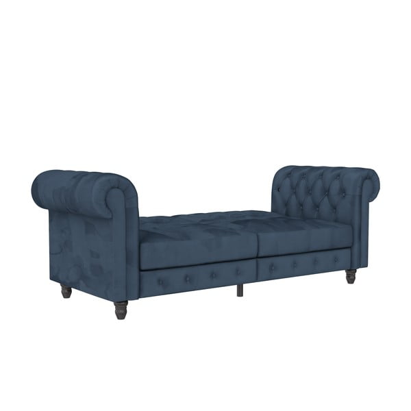 Tamno plava baršunasti sklopiva sofa 236 cm Felix – Støraa-image-3