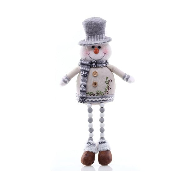 Božićna figurica u obliku snjegovića u bijeloj srebrnoj boji DecoKing Nevado