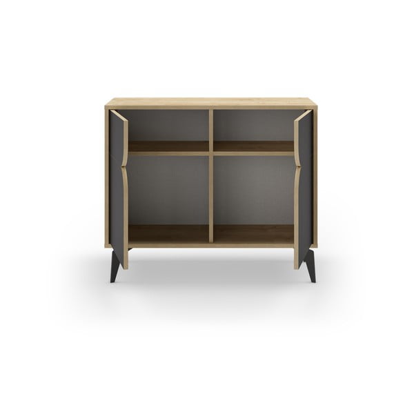 Crni/u prirodnoj boji ormarić u dekoru hrasta 95x79 cm Nola – Marckeric-image-3