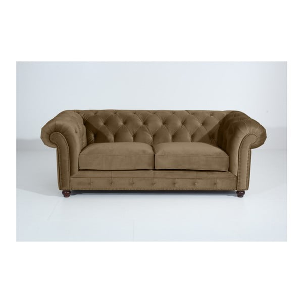 Pješčano smeđa sofa Max Winzer Orleans Velvet, 216 cm